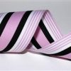 2 1/4" Stripe Grosgrain - Pink, White, Black Stripes