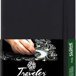 Pentalic Traveler Pocket Journal Sketch, 8 x 6, Black