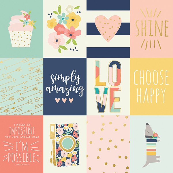 Posh Foiled Double-Sided Elements Cardstock - 3X4 JOURNALING CARDS - Image 2