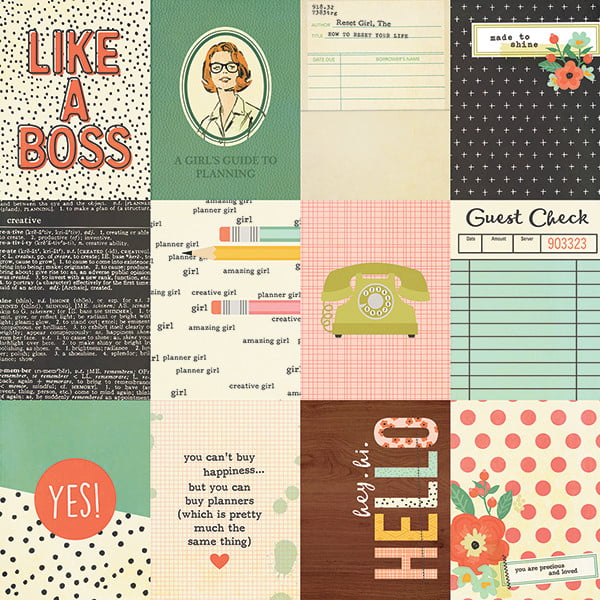 Reset Girl Foiled Double-Sided Elements Cardstock - 3X4 JOURNALING CARDS - Image 3