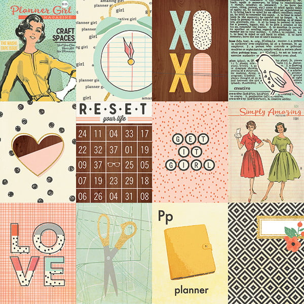 Reset Girl Foiled Double-Sided Elements Cardstock - 3X4 JOURNALING CARDS - Image 2
