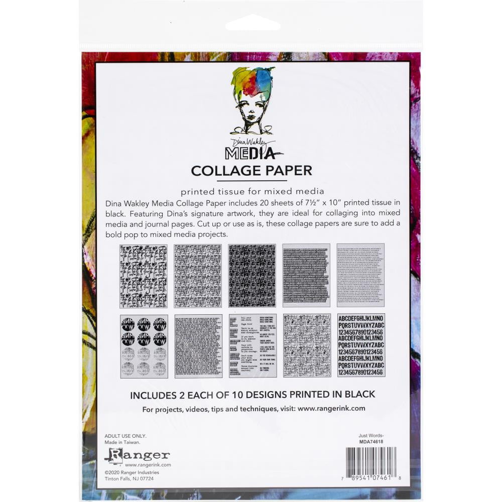 Ranger Dina Wakley Media Collage Tissue Paper for Mixed Media 