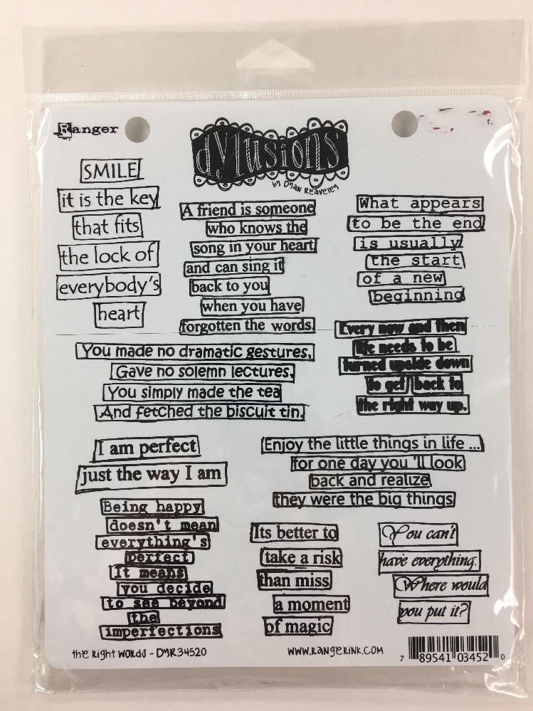 Ranger Ink Dyan Reaveley's Dylusions Cling Stamp - The Right Words - Image 3