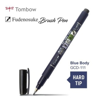 Tombow Fudenosuke Brush Pen - Hard - Blue