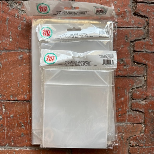 NEW Official Avery Elle Stamp and Die Clear Storage Pockets (Pack of 50)-3  SIZES