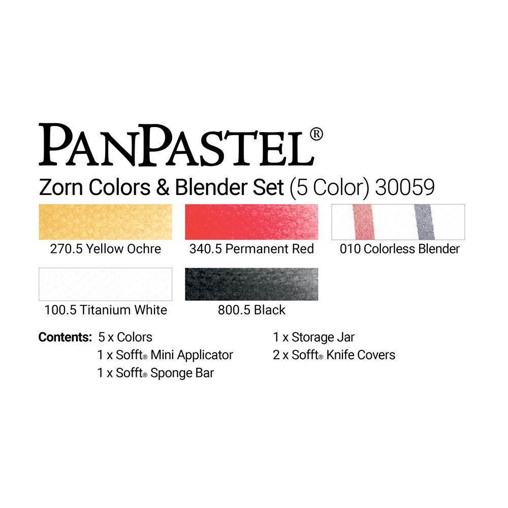 PanPastel Ultra Soft Artist Pastel Set 9ml 5/Pkg - Zorn Blender - Image 3