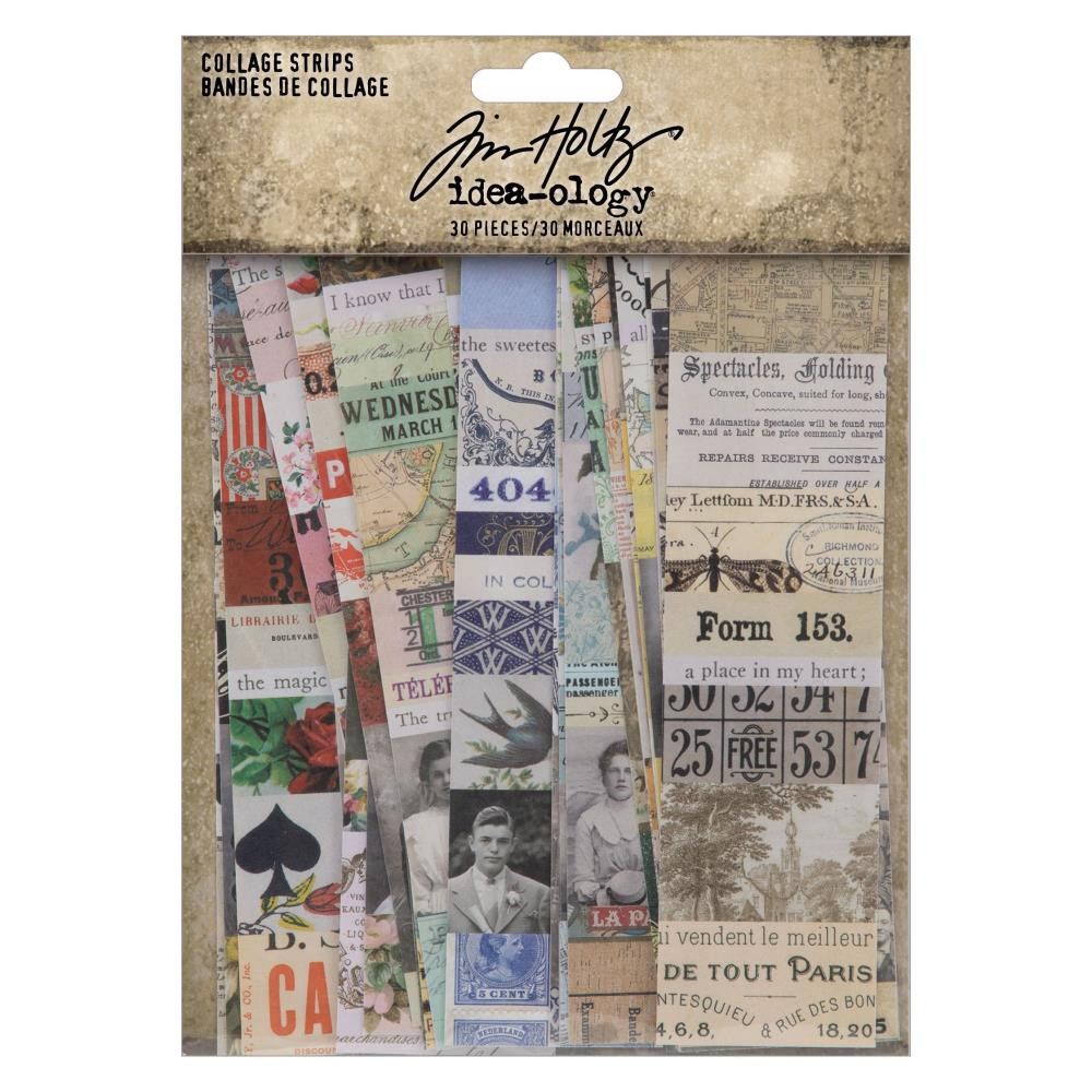 Tim Holtz Idea-Ology Collage Strips 1.5"X6" 30/PKG