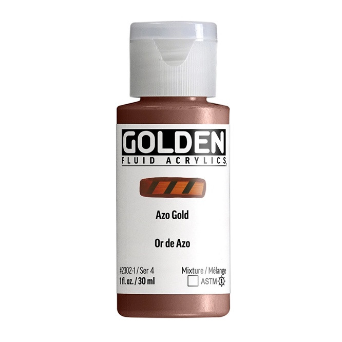 Golden Fluid Acrylics Paint, 1oz - Azo Gold