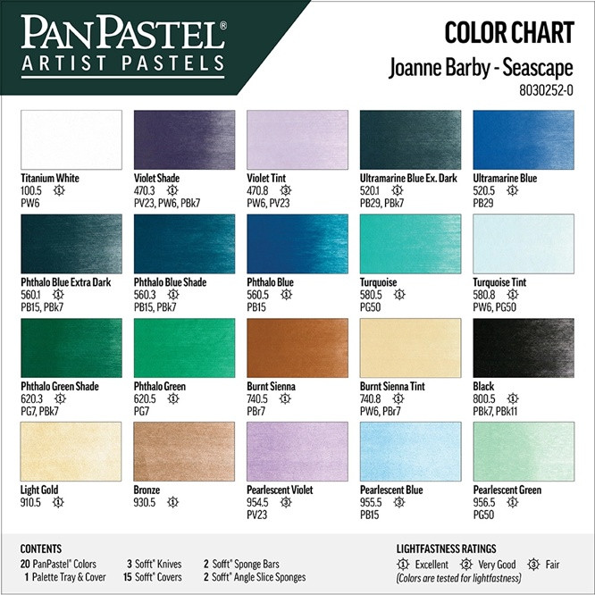 PanPastel Ultra Soft Artist Pastel Set 9ml 20/Pkg - Joanne Barby Seascape Set - Image 6