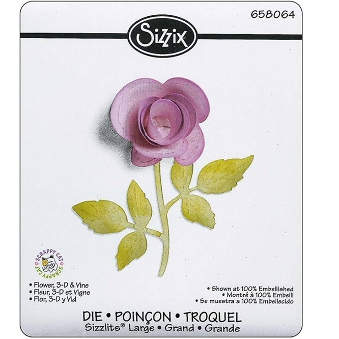 Sizzix Sizzlits Die Set 3pk - Flower, 3-D & Vine by Scrappy Cat