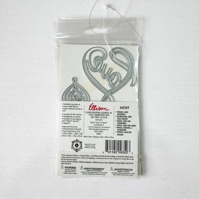 Sizzix Thinlits Dies - Phrase Love with Hearts by Jen Long - Image 2