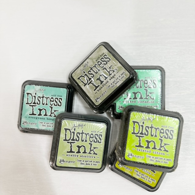 Ranger Ink Tim Holtz Distress Ink Pads, Full Size - Group 10 (Light Greens)