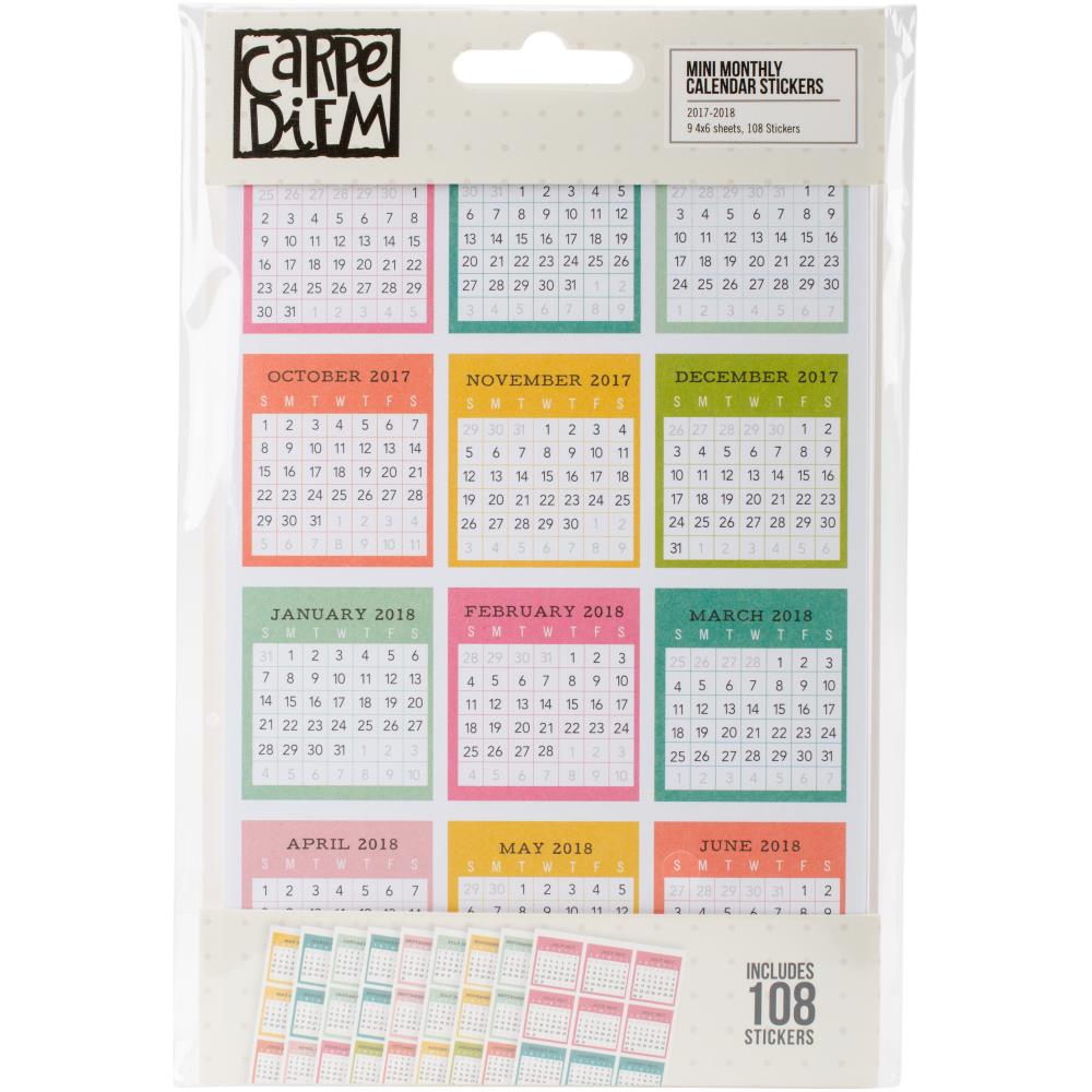Simple Stories Planner Essentials Mini Stickers - Monthly (july 2017 - December 2018)