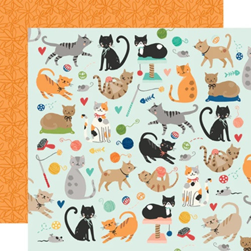 Simple Stories - Fur Baby Cat Double-Sided Cardstock 12"X12" - Hey Kitty