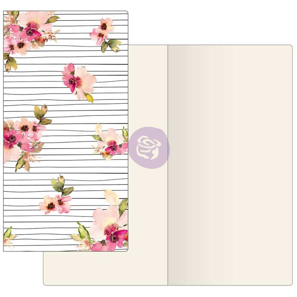 Prima Traveler's Journal Notebook Refill 32 Sheets - Scribble Lines Floral with Ivory Paper
