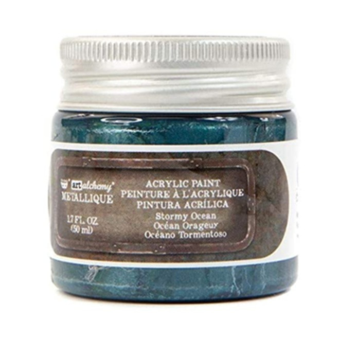 Finnabair Art Alchemy Metallique Acrylic Paint 1.7oz - Stormy Ocean