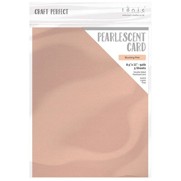 Tonic Studios Craft Perfect Pearlescent Cardstock 8.5"X11" 5/Pkg - Blushing Pink