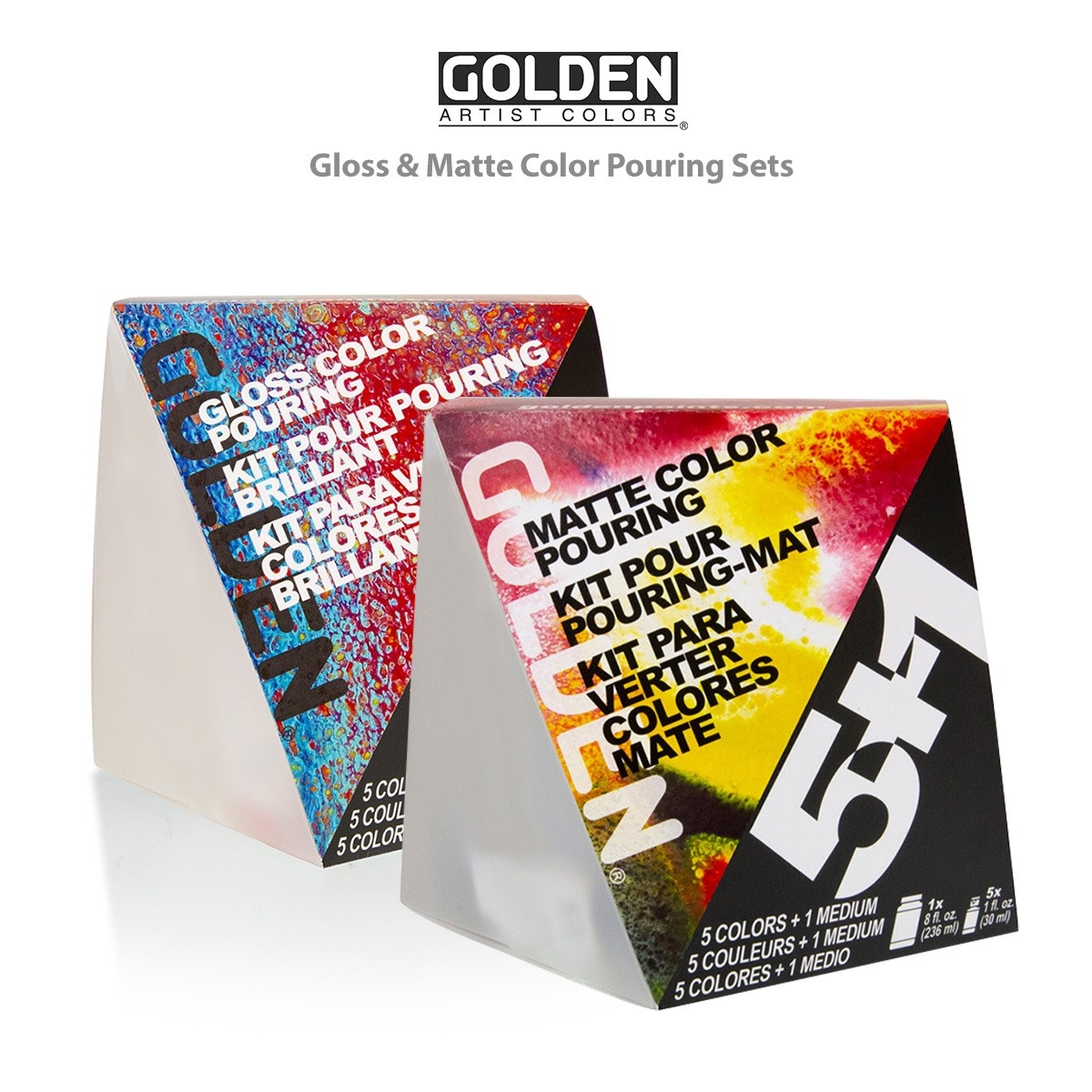Golden Artist Acrylic Color Pouring Paint and Medium Set