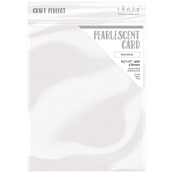 Tonic Studios Craft Perfect Pearlescent Cardstock 8.5"X11" 5/Pkg - Pearl White