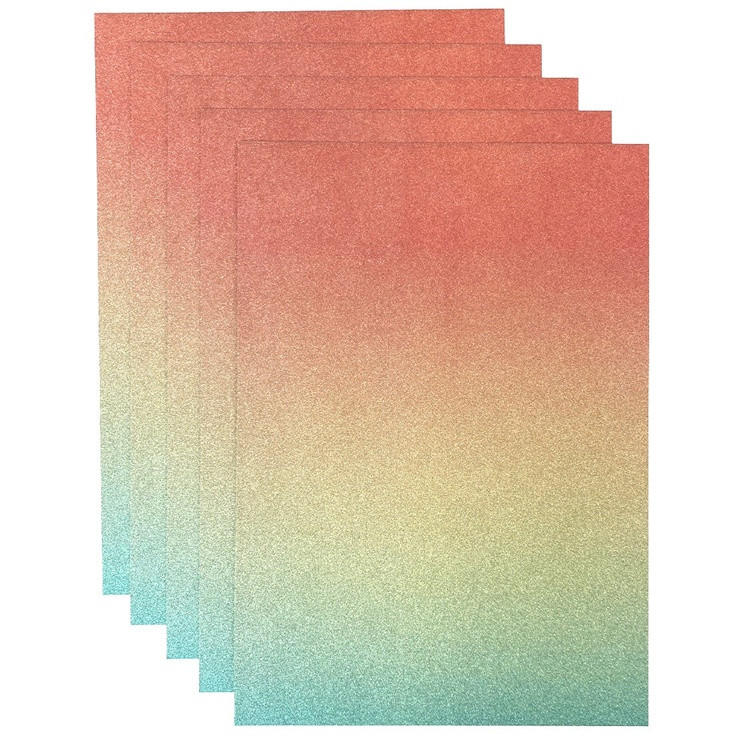 Tonic Studios Craft Perfect Ombre Glitter Cardstock 8.5"X11" - Mermaid Shimmer - Image 2