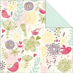 Echo Park Paper Springtime Double-Sided Cardstock - Spring Feathers