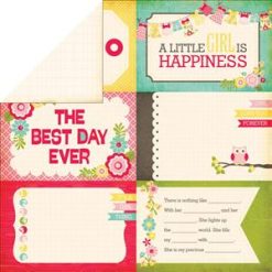 Echo Park Paper Sweet Girl Double-Sided Cardstock - Journaling Cards 3"X4"
