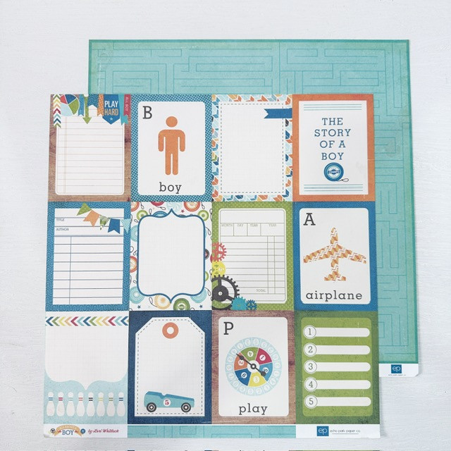 Echo Park Paper All About A Boy Double-Sided Cardstock - Journaling Cards 3"x4"