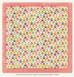 My Mind's Eye Lime Twist Life of the Party Sweet Cupcakes Die Cut Paper