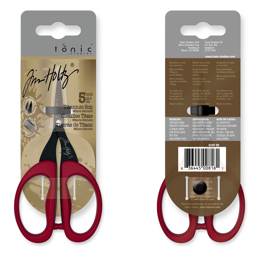 Tim Holtz Non-Stick Micro Serrated Mini Snips 5" - Image 3