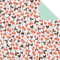 American Crafts Dear Lizzy Glitter Cardstock - Cheerful Cherry