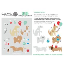 Alternative view of Waffle Flower Stencil 5.25"X6.5" - Birthday Puppies