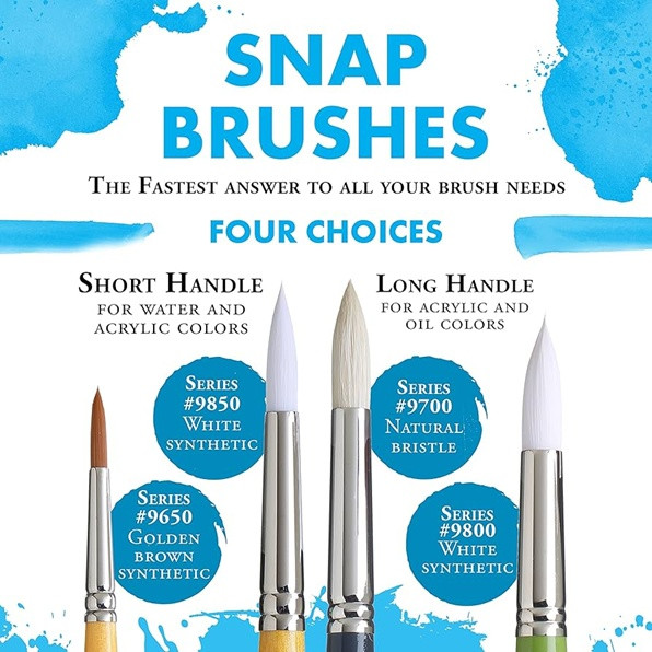 Princeton SNAP! Short Handle Golden Synthetic Brush - Round - Image 3