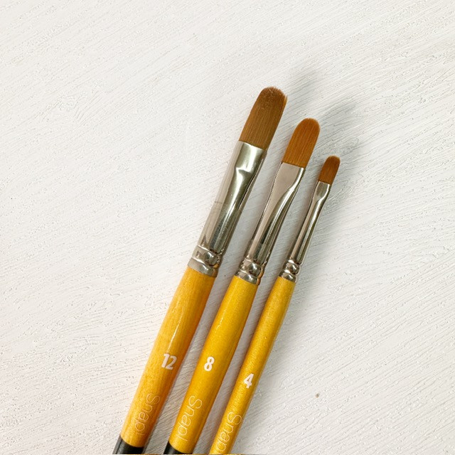 Princeton SNAP! Short Handle Golden Synthetic Brush - Filbert - Image 2