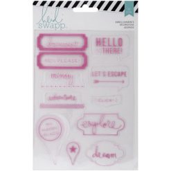 Heidi Swapp Flocked Shapes Pink 11 pc