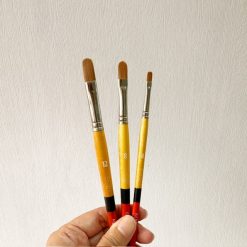 Princeton SNAP! Short Handle Golden Synthetic Brush - Filbert
