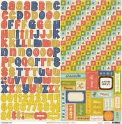 American Crafts Crate Paper Alphabet Stickers and Labels Neighbourhood Collection