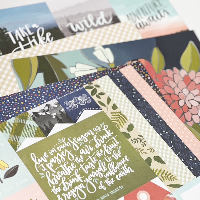 American Crafts One Canoe Two Creekside Double Sided Patterned Cardstock (6pcs) - Image 6