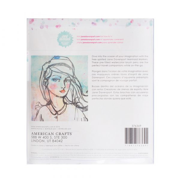 Jane Davenport Mixed Media Mermaid Watercolor Markers 12/Pkg - Brush Tip - Image 2