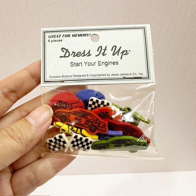 Dress It Up Assorted Buttons - Start Your Engines (For Junk Journals, Scrapbooks)