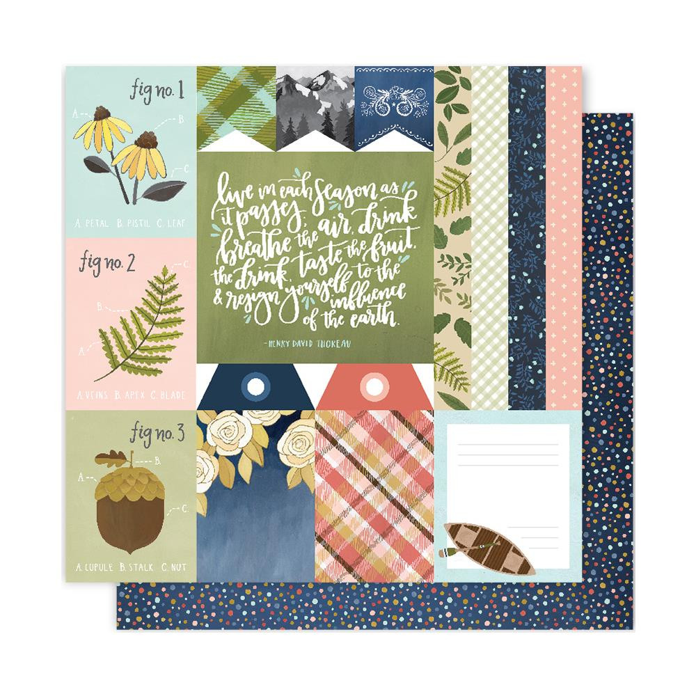 American Crafts One Canoe Two Creekside Double Sided Patterned Cardstock (6pcs) - Image 2