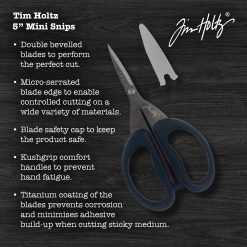 Tim Holtz Non-Stick Micro Serrated Mini Snips 5"