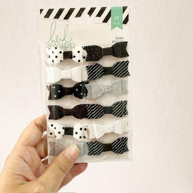Heidi Swapp Fabric Bows - Black and White - Image 2