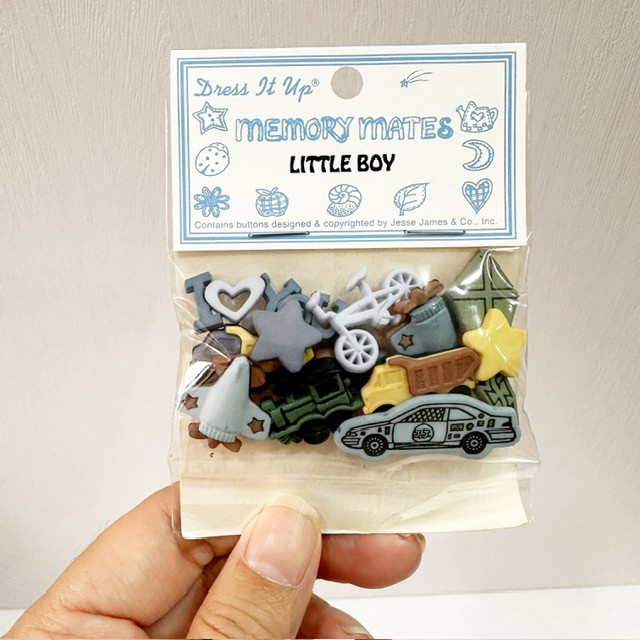 Dress It Up Memory Mates Buttons - Little Boy
