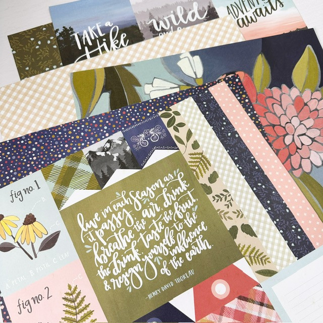 American Crafts One Canoe Two Creekside Double Sided Patterned Cardstock (6pcs) - Image 3