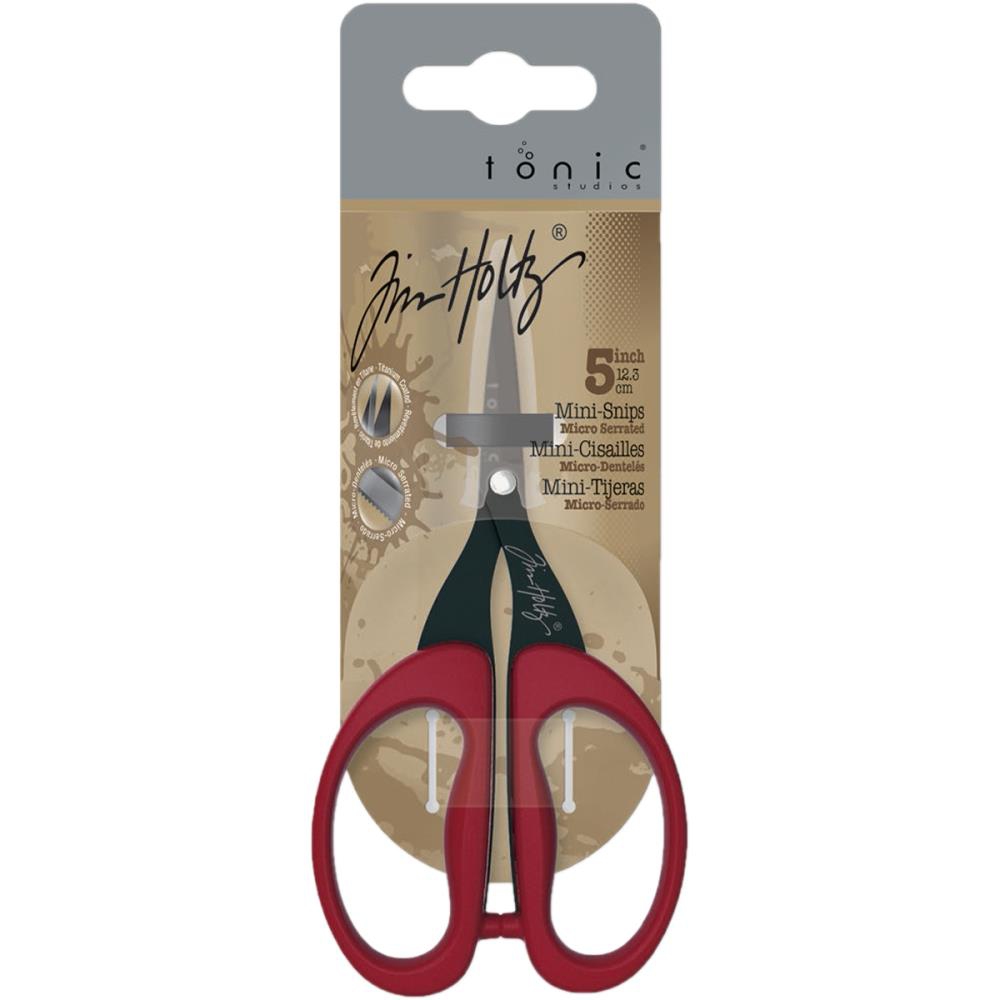 Tim Holtz Non-Stick Micro Serrated Mini Snips 5" - Image 2