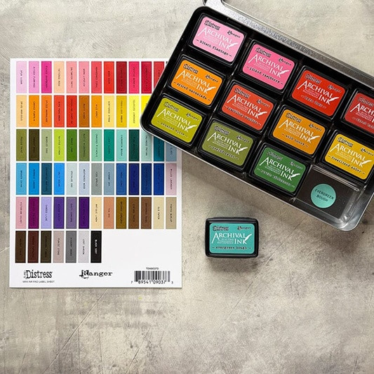 Ranger Ink Tim Holtz Distress Mini Ink Pad Label Sheets - Black - Image 3