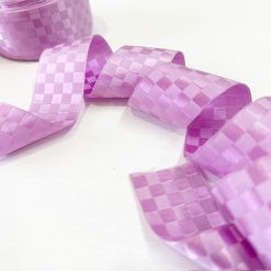 1 3/8" Vintage Patterned Satin - Chequered Violet