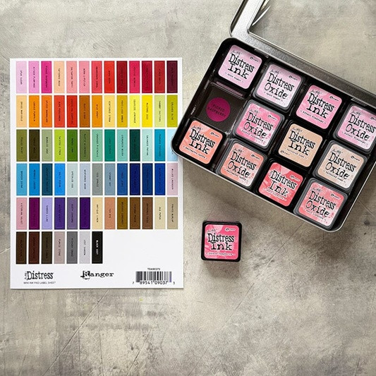 Ranger Ink Tim Holtz Distress Mini Ink Pad Label Sheets - Black - Image 2