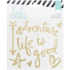 Heidi Swapp Wanderlust Vinyl Sticker-Gold Glitter