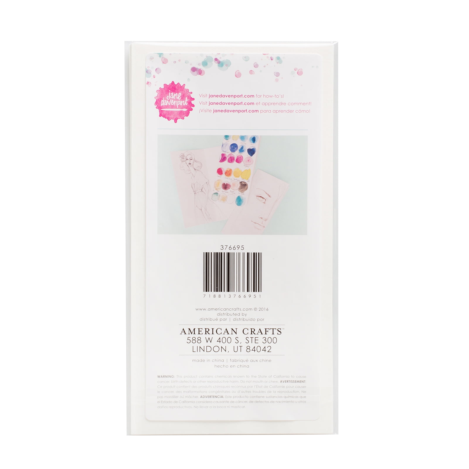 American Crafts Jane Davenport Butterfly Effect Paper Inserts 4/Pkg - Watercolor - Image 2